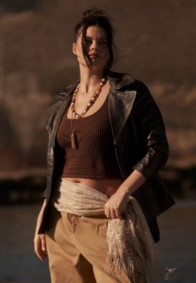 Women's June and Vie Pointelle Cropped Sweater