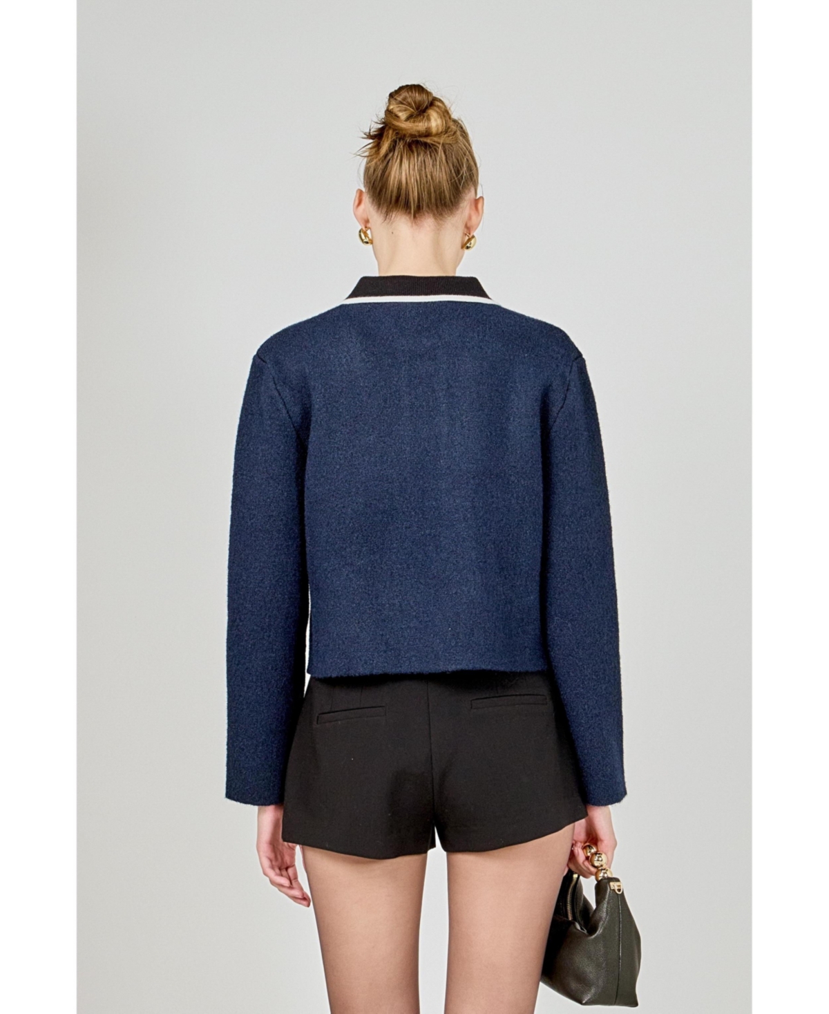 English Factory Women's Contrast Placket Cardigan