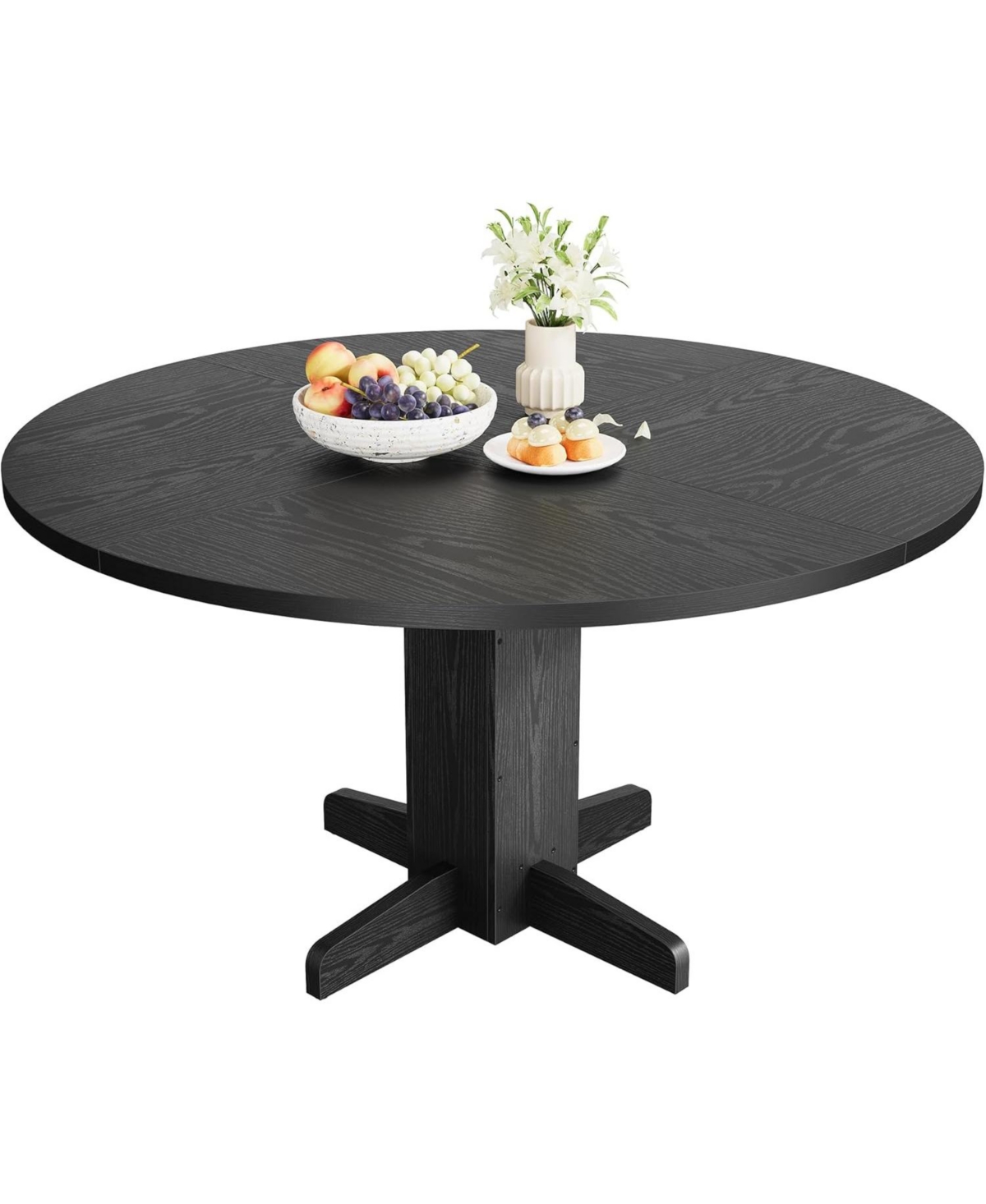 gaomon Farmhouse Dining Program 47-Inch Wood Table with a Sturdy Pedestal Base for Seating 4–6 People, Round