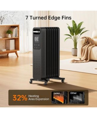 Cowsar 1500W Oil Filled Radiator Heater with Digital Thermostat & Timer