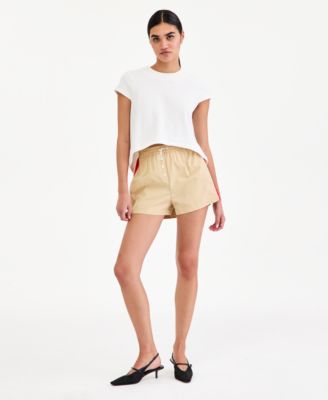 Women's High-Low Cotton Cap-Sleeve Top