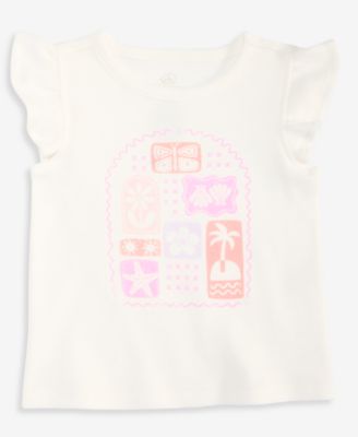 Toddler Girls' 2T-4T Mix & Match Tile Flutter-Sleeve Top
