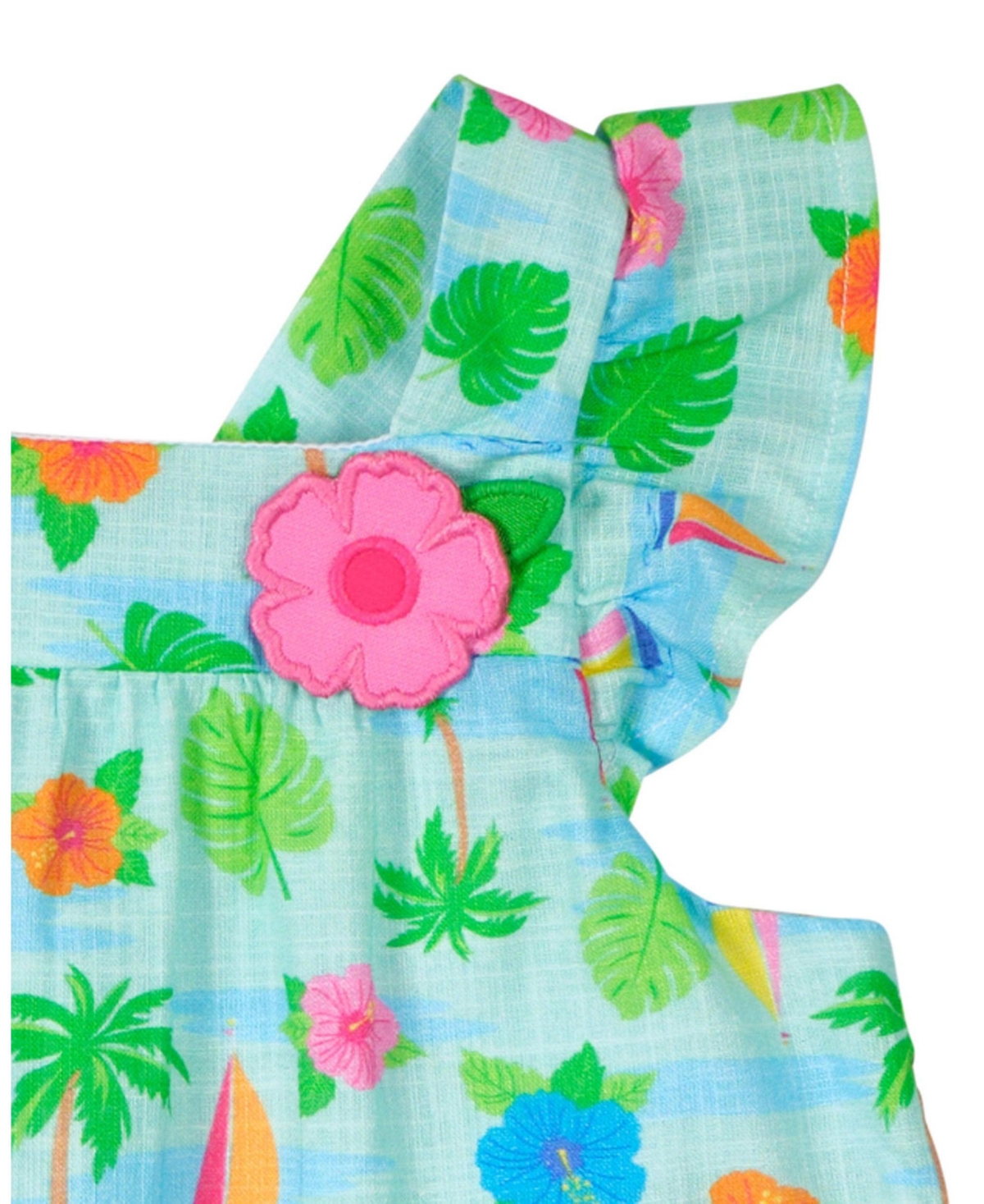 Florence Eiseman Big Girls Printed Linen Look Dress With Flower