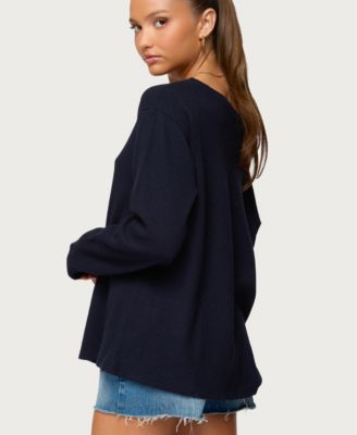 Women's Damari Off Shoulder Oversized Waffle Top