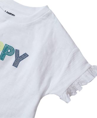 Girls Short Sleeve Ruffle Tee