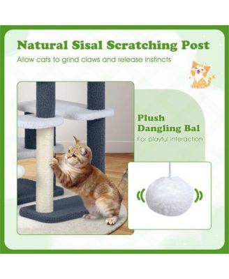 2-in-1 Pet Steps & Activity Center for Elderly Cats and Small Dogs, 4-Level Stairs with Scratching Post