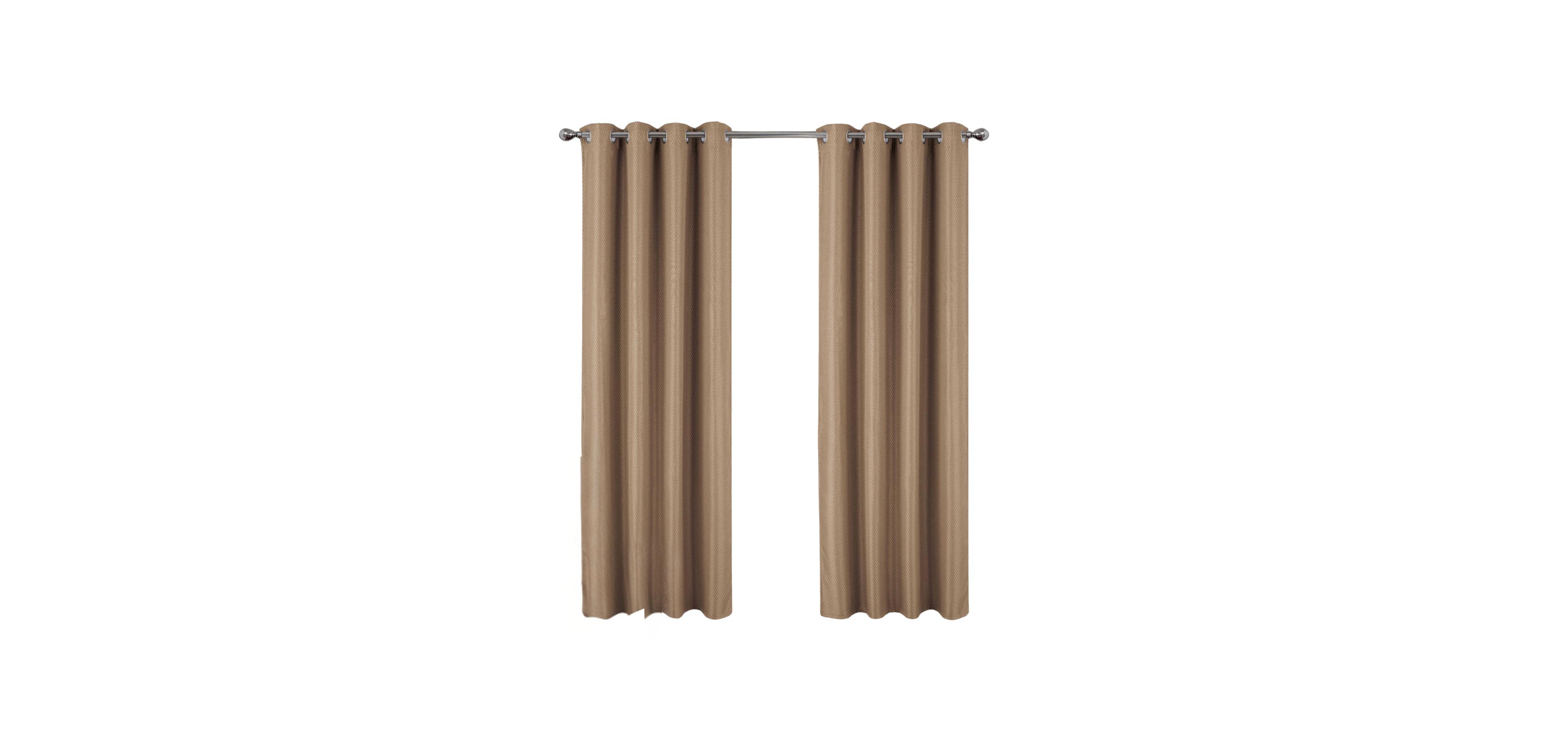Olivia Gray 100% Polyester 250 Gsm Basket Weave Ian Luxury Jacquard Blackout Grommet Curtain Panel