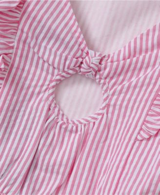 Girls Short Sleeve Seersucker Dress