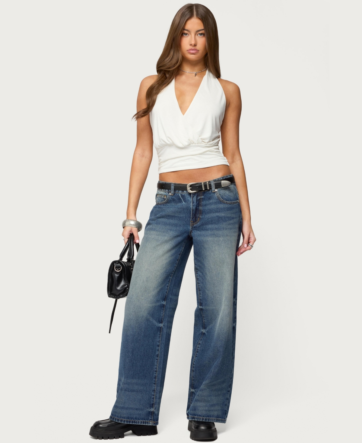 Edikted Women's Niya V Neck Halter Top