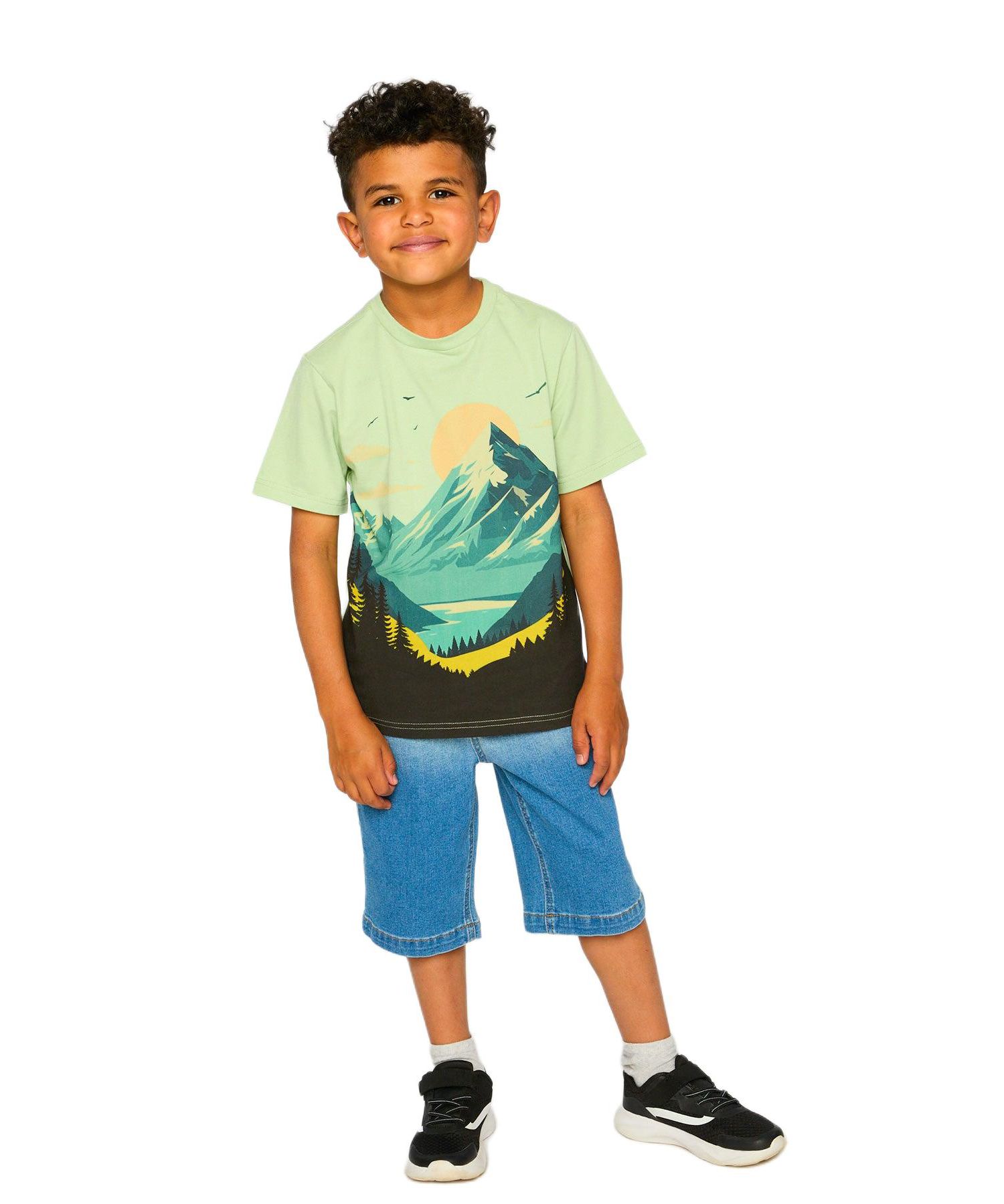 Big Boys Little/ Stretch Jean Bermuda Grey To Blue Gradient