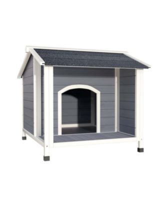 Outdoor Dog House: Wooden Shelter with Asphalt Roof & Raised Floor, Easy Assembly