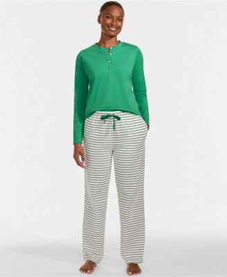 Women's Knit 2 Piece Pajama Set - Long Sleeve Top and Pants