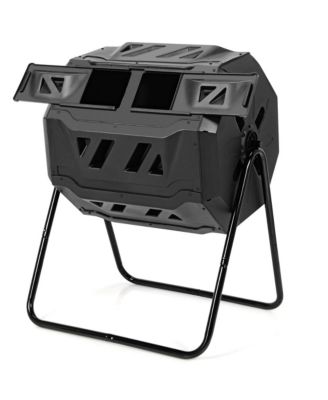 Tumbling Composter 40 Gallon Garden Rotating Compost Bin w/Dual Chamber