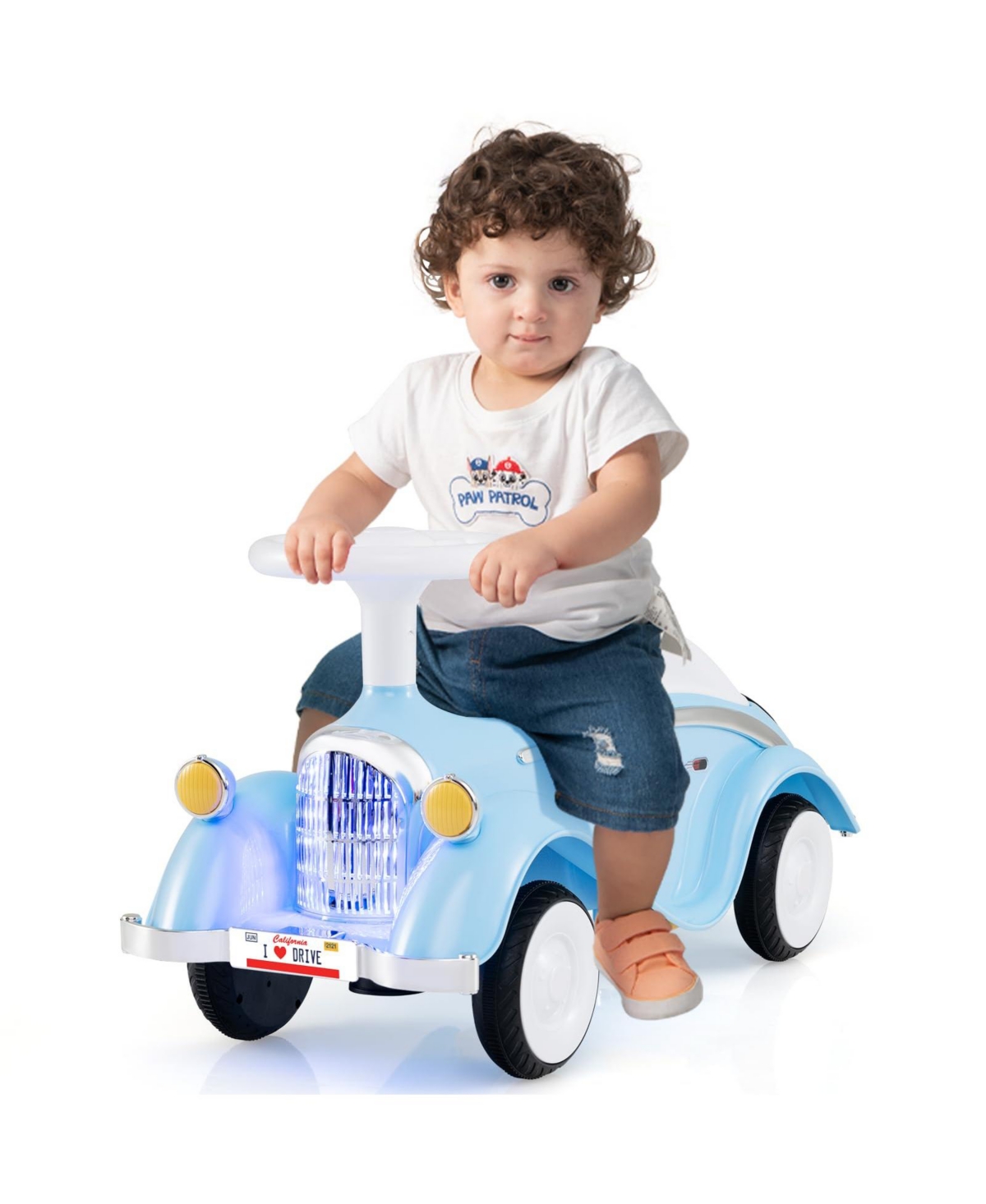 Mecale Toddler Ride on Toy Classic Sliding Car with Horn and Led Headlight