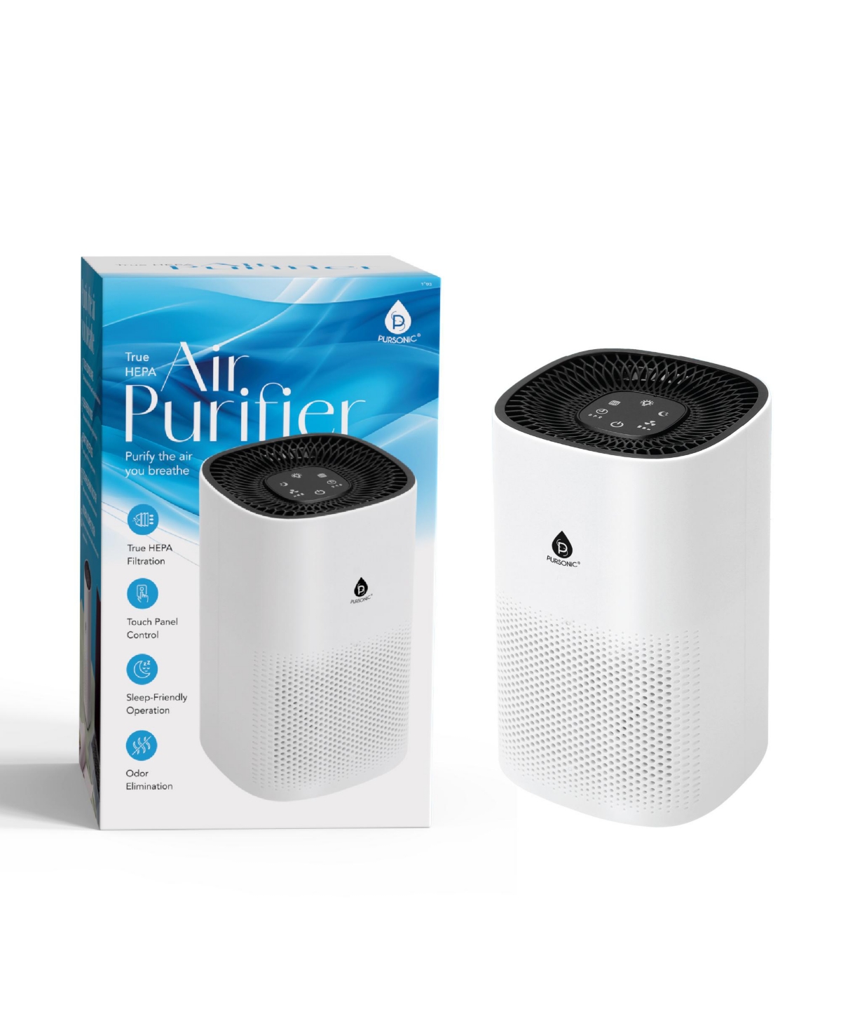 Pursonic True Hepa Air Purifier Duo – 4-Stage Large Room Purifier + Compact 3-Stage Purifier Set