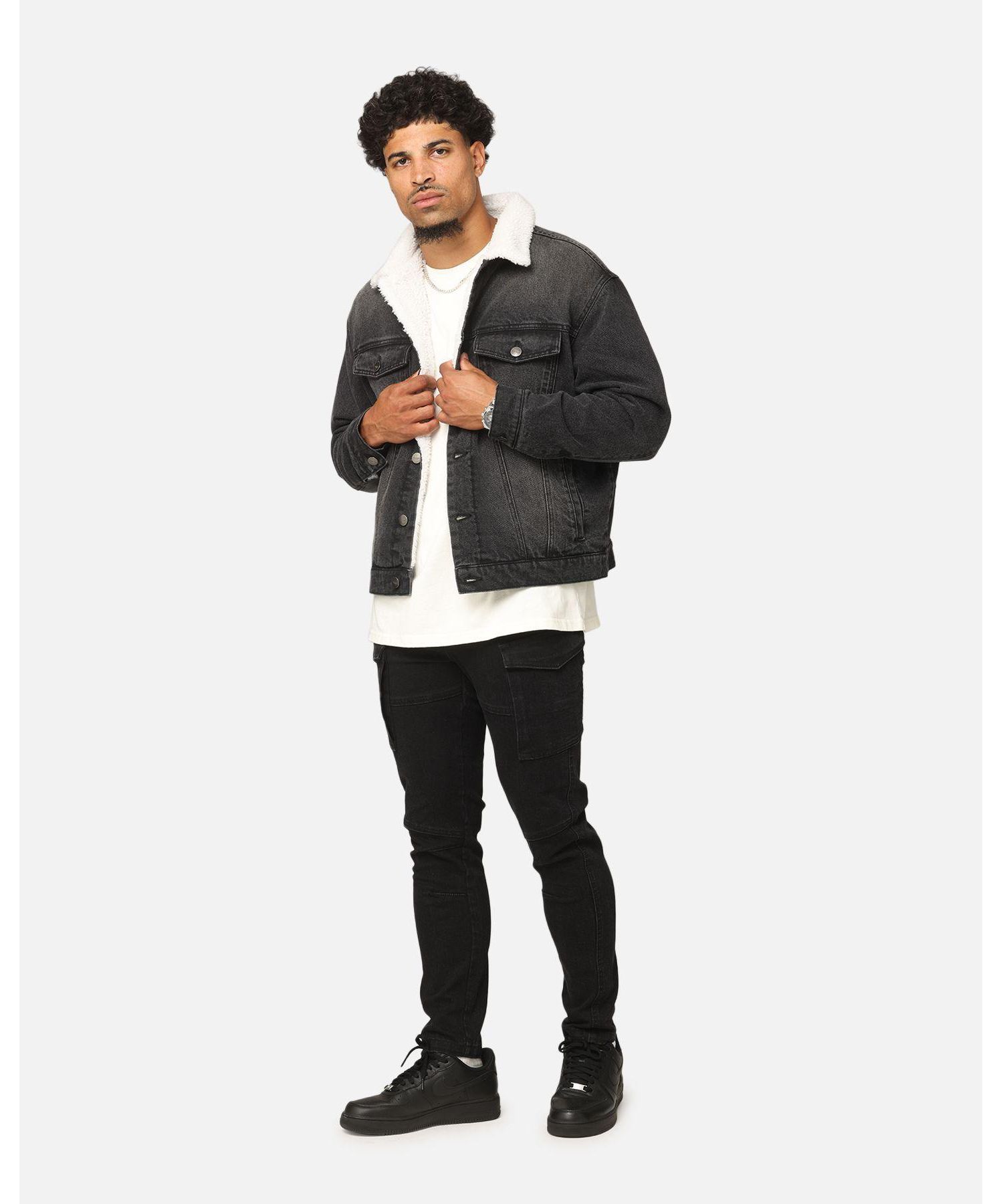 Men's Sherpa Boxy Denim Jacket