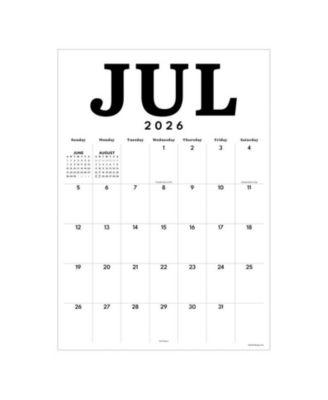 July 2026 - June 2027 Medium Art Poster Wall Calendar