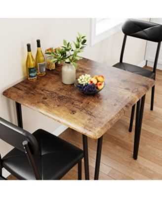 Small Dining Table Set for 2, Small Kitchen Table and Chairs Set of 2, 3Pcs Dining Room Table Set with 2 Upholstered Chairs