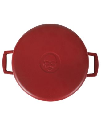 6 Qt Round Matte Enamel  Cast Iron Dutch Oven Pot With Lid - Red