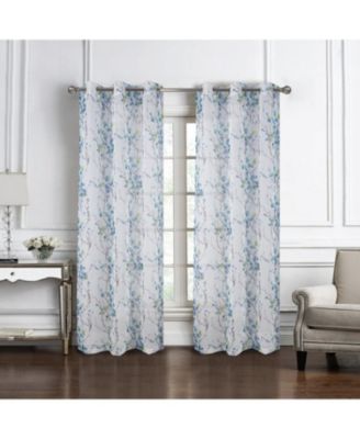 100% Polyester Aiden Printed Textured Grommet Curtain Panel