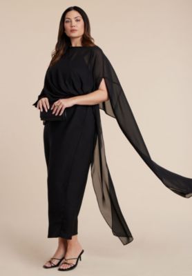 Women's Flowy Sheer Cape Dress