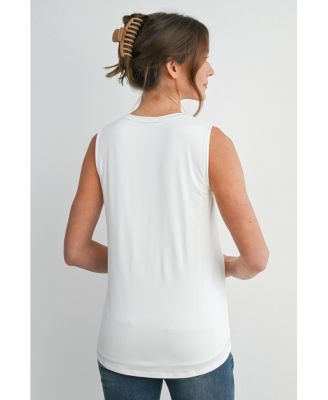 Maternity Nursing Scoop-Neck Sleeveless Tank Top