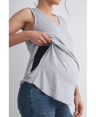 Maternity Nursing Scoop-Neck Sleeveless Tank Top