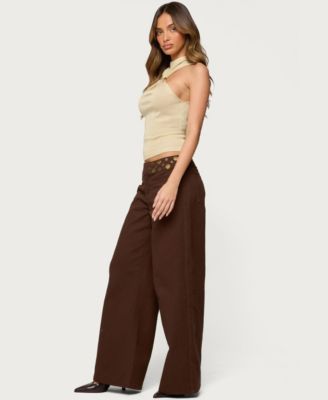 Women's Nalia Gathered Ring Glitter Knit Top