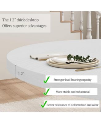 Round Dining Table for 4 to 6 People, 47" Round Dining Table, Wooden Kitchen Table with Sturty Legs, Dining Room Table for Dining Room, Kitchen