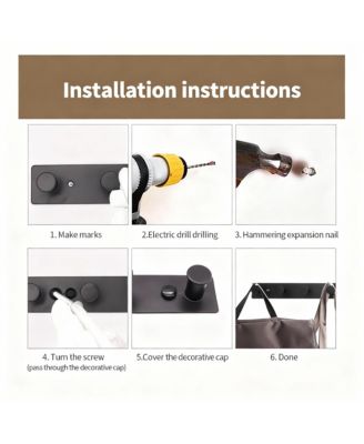 Stainless Steel Wall Coat Rack with 8 Hooks for Hats, Clothes, Towels