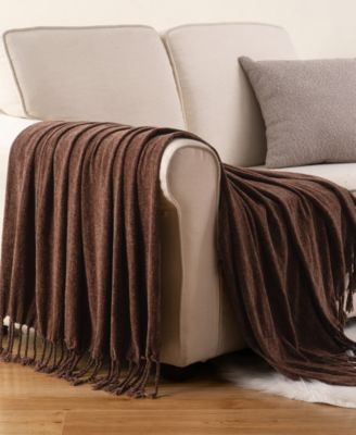 Fringe Tassels Chenille Throw, 50" x 60"