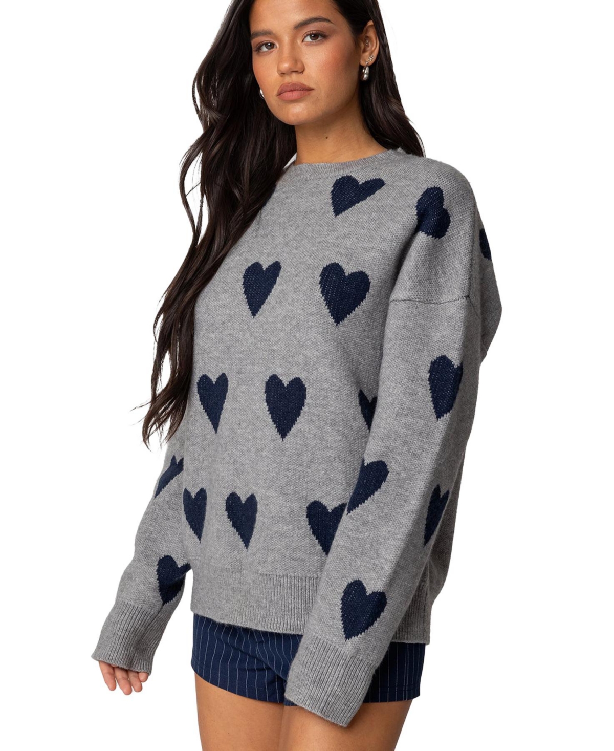 Edikted Women's Big Heart Oversized Sweater