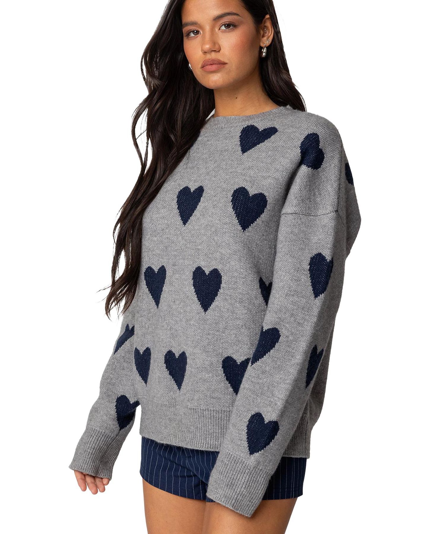 Women's Big Heart Oversized Sweater