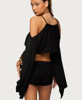Women's Ivanna Cutout Cape Cropped Top