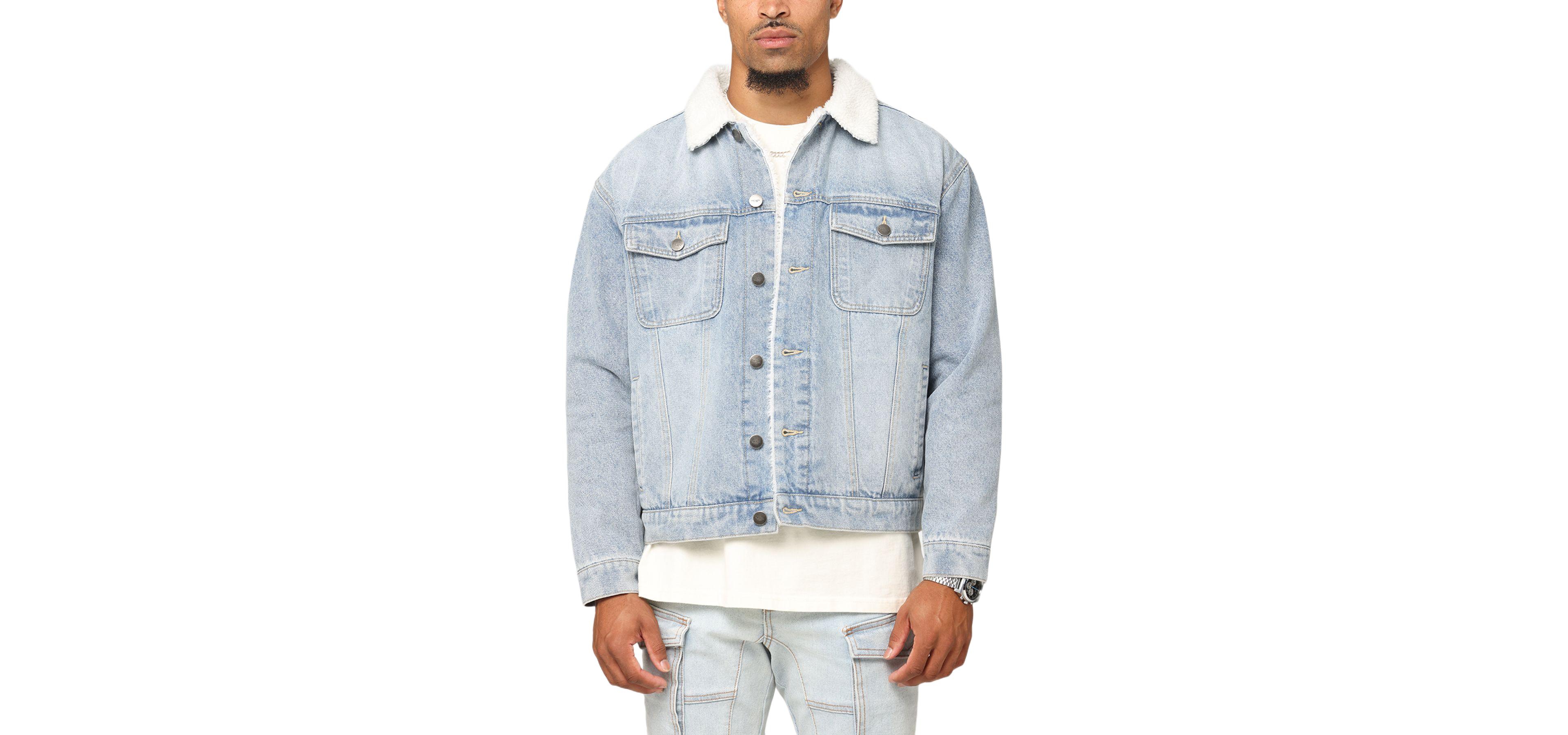 Saint Morta Men's Sherpa Boxy Denim Jacket