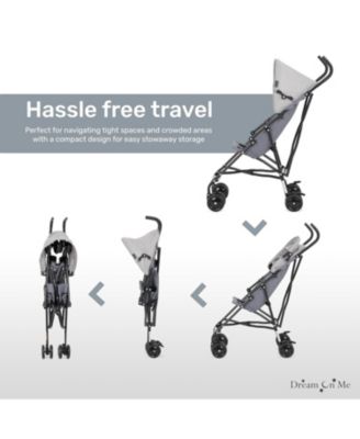 Toddler Aero Travel Stroller: Lightweight with one-hand quick fold, 3-point harness, dual brakes, and adjustable canopy. Perfect for easy travel