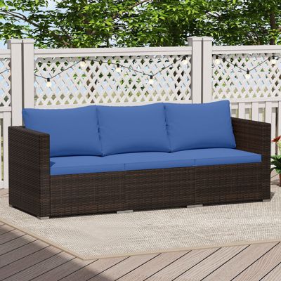 3PCS Patio Sectional Sofa Set w/Right Arm Sofa and Left Arm Sofa Soft Cushions