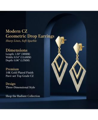 Cubic Zirconia Geometric Drop Earrings