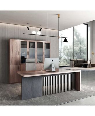 Executive Office Desk with Stainless Steels Sturdy Frame 1.97IN Thick Desktop