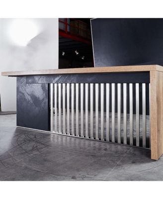 Executive Office Desk with Stainless Steels Sturdy Frame 1.97IN Thick Desktop