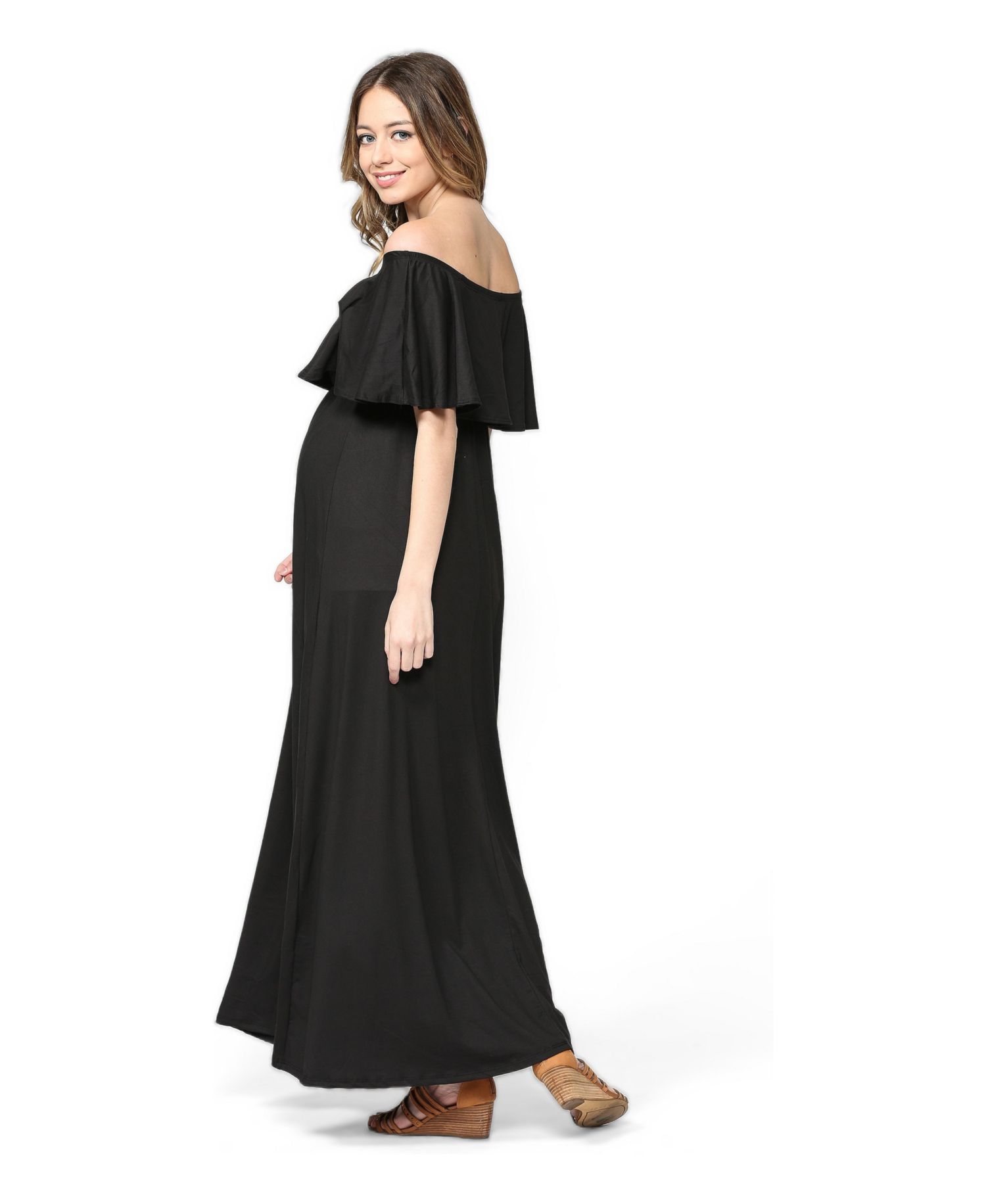 Women's Off-Shoulder Ruffled Maxi Dress