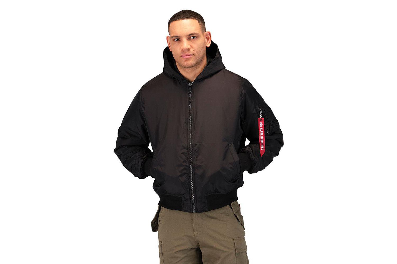 Men's Ma-1 Hooded Oxford Flight Jacket
