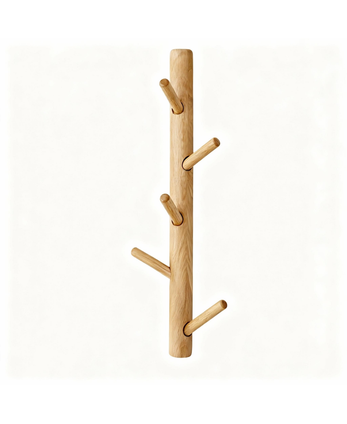 Yigii Oak Wood Wall-Mounted Coat Rack for Coats, Hats, Towels, Purse