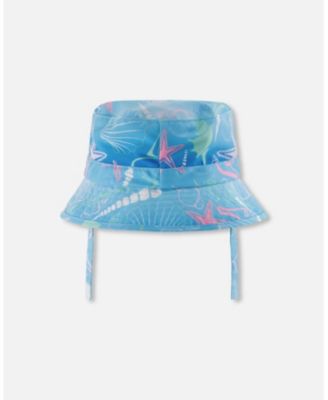 Baby Girls Beach Hat Shell Print
