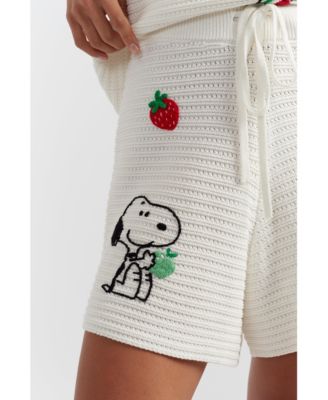 Women's Cotton Snoopy Crochet Shorts