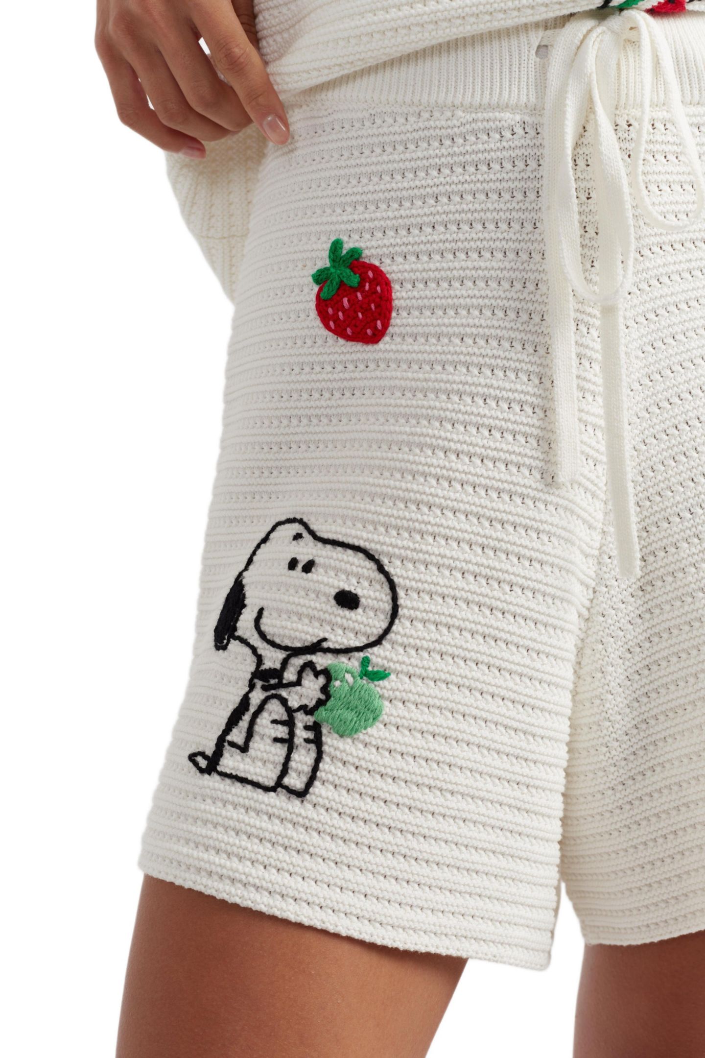 Женские шорты Chinti & Parker Cotton Snoopy Crochet, цвет: Кремовый — фото 2