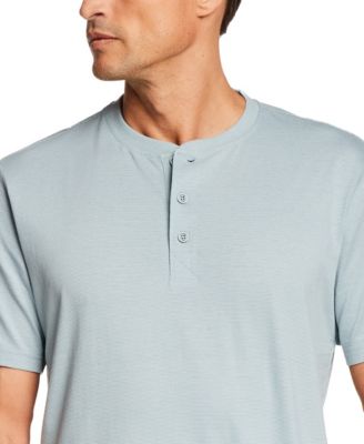 Men's Short-Sleeve Micro-Stripe Henley T-Shirt