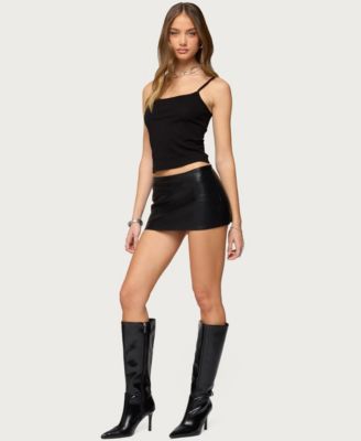 Women's Viki Faux Leather Mini Skort