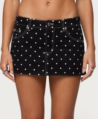 Women's Freada Polka Dot Denim Mini Skort