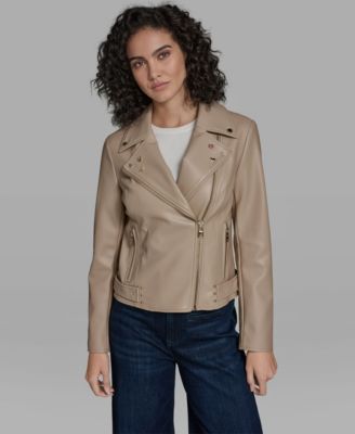 Women's Logo Pin Asymmetrical Moto Jacket